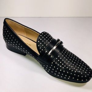 Enzo Angliolini Black Studded Loafer, Size 7.5